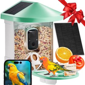 VEVOR Smart Bird Feeder with Camera, 2K HD AI Identify 10000+ Bird Species, Solar-Powered Bird Watching Camera with Auto Capture & Instant Notify