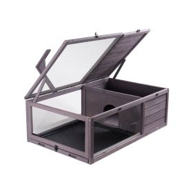 VEVOR Tortoise Habitat, Wooden Tortoise House Indoor & Outdoor, Tortoise Enclosure with Hanging Light Stand