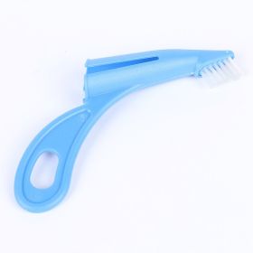 Pet Toothbrush For Dog & Cat; Cat Grooming Cleaning Brush (Color: Blue (14cm/5.51in))